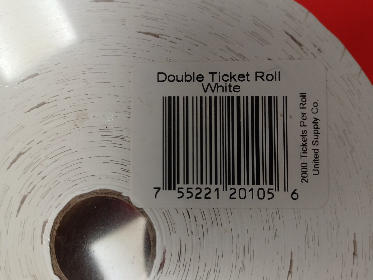 Double Ticket Roll White 2000 Tickets Per Roll United Supply Co