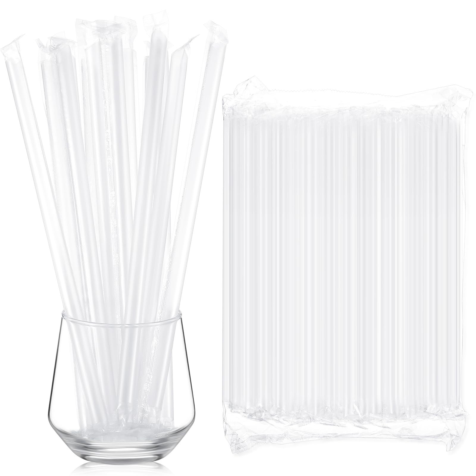 Tessco for you 600 Pcs 9.84 Inch Jumbo Smoothie Straws Bulk 10 mm Large Plast…