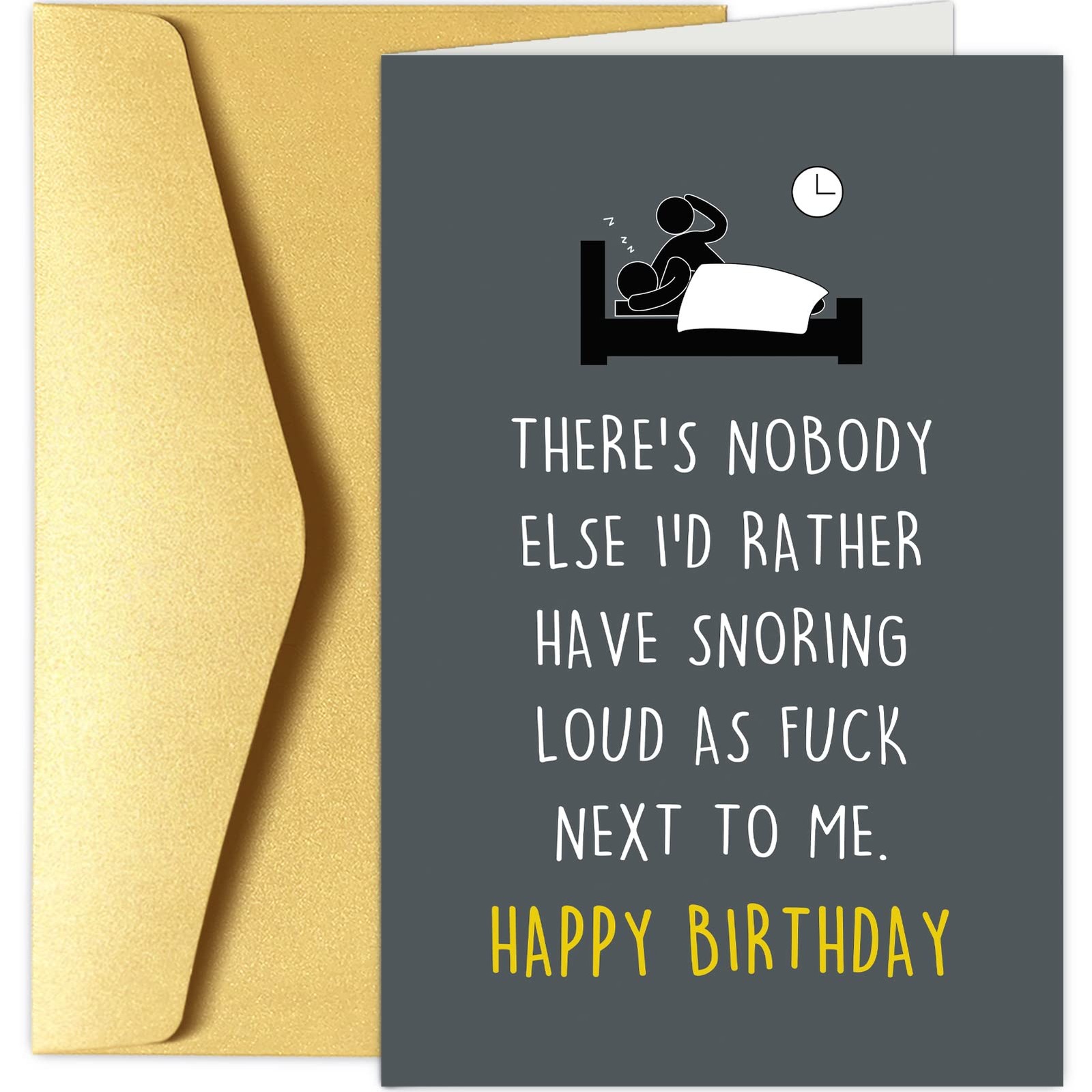 Chenive Funny Happy Birthday 20.5cm x 13.5cm / 8.0″ x 5.3″ inches, Snoring