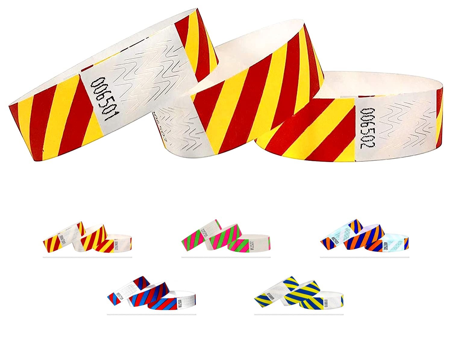 Wristbands Made Out Of Tyvek – Striped – 500 Pack – 3/4″ Wristbands
