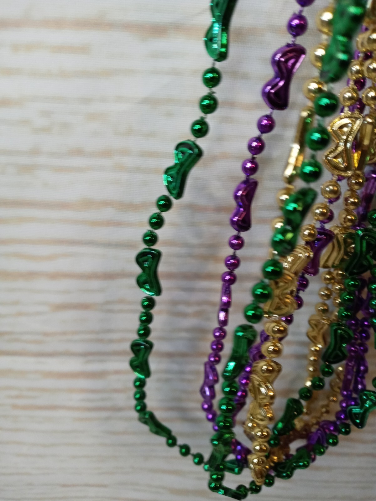 New! 6 Mask Mardi Gras Beads Necklace Motorcycle Bike Rally Throw Bead Party