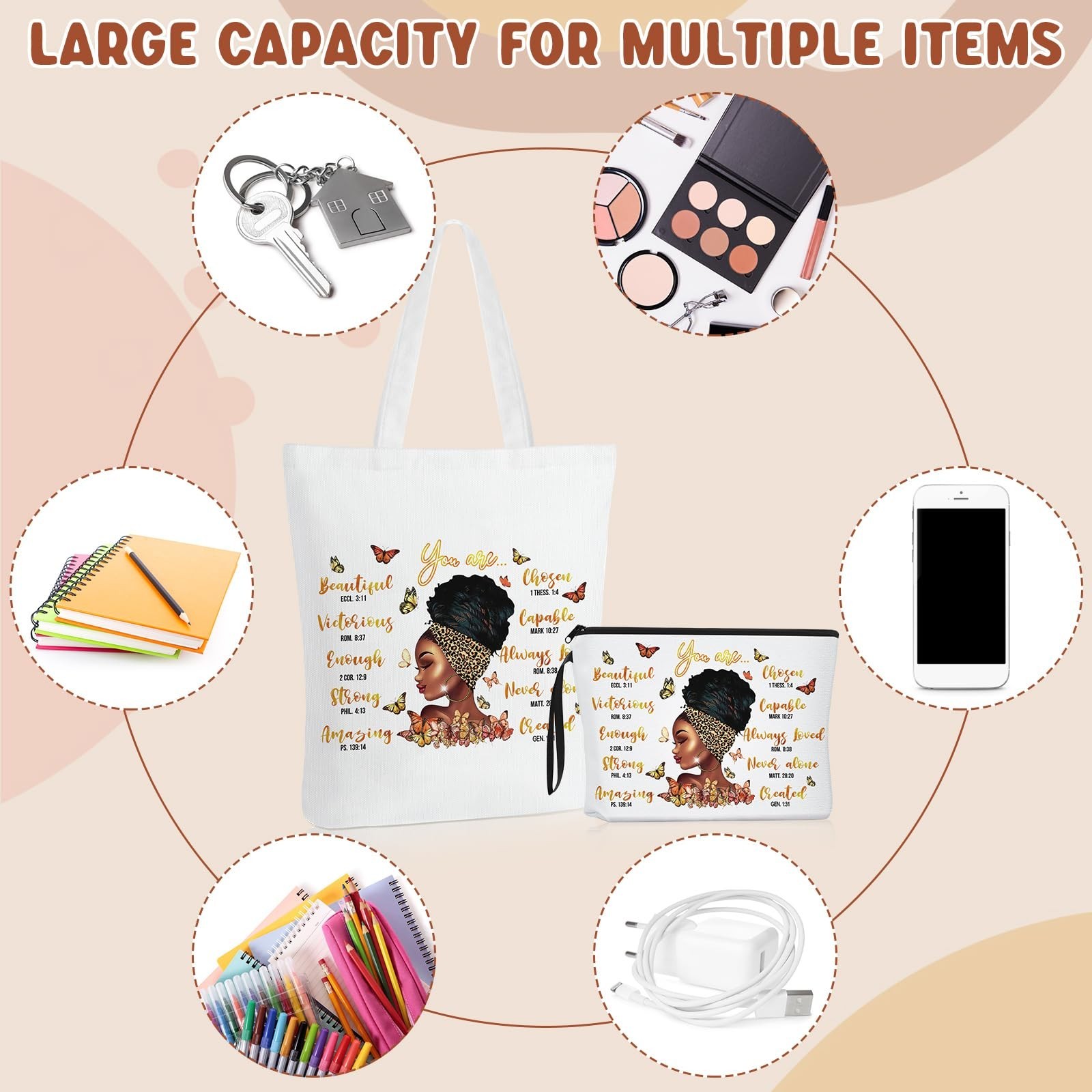 Roowest 8 Pcs Mother’s Gifts African American Gifts for Women Bulk Inspiratio…