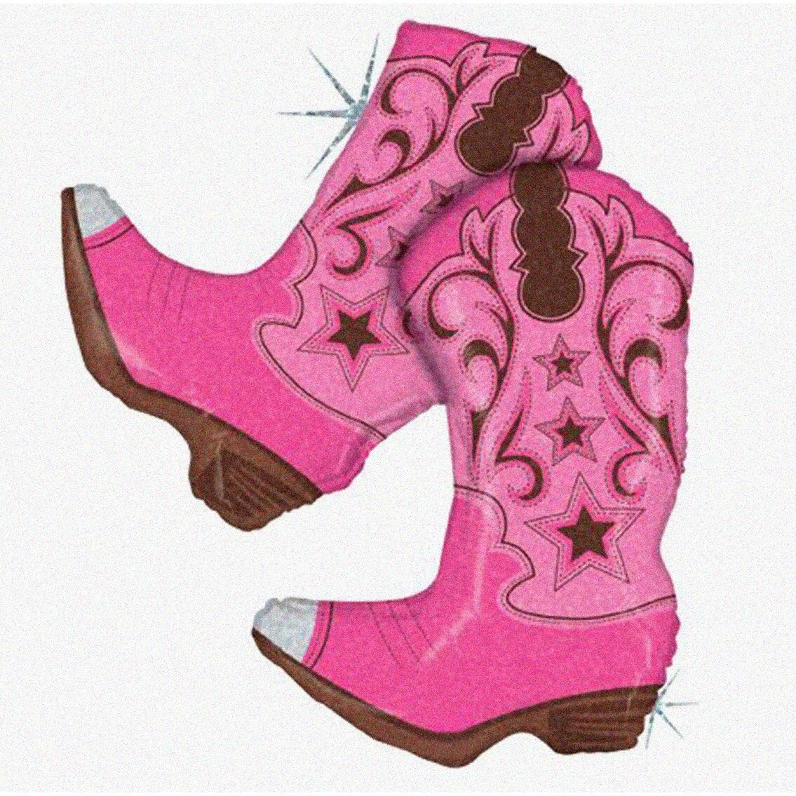 Pink Cowgirl Boots Balloon 36 Inches