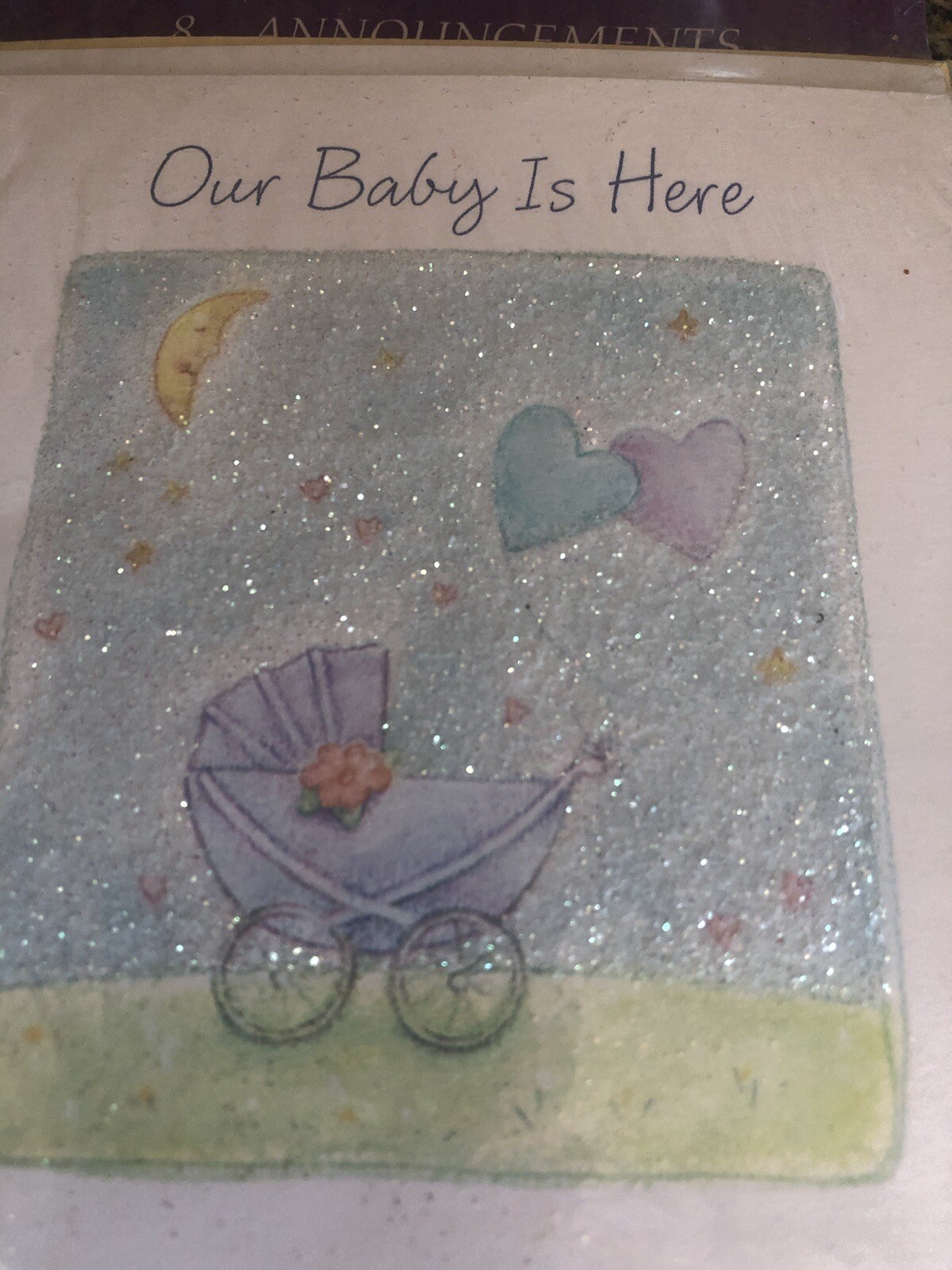 NEW HALLMARK Baby Birth Announcements CARDS Our Baby is Here Envelopes Packof 8 