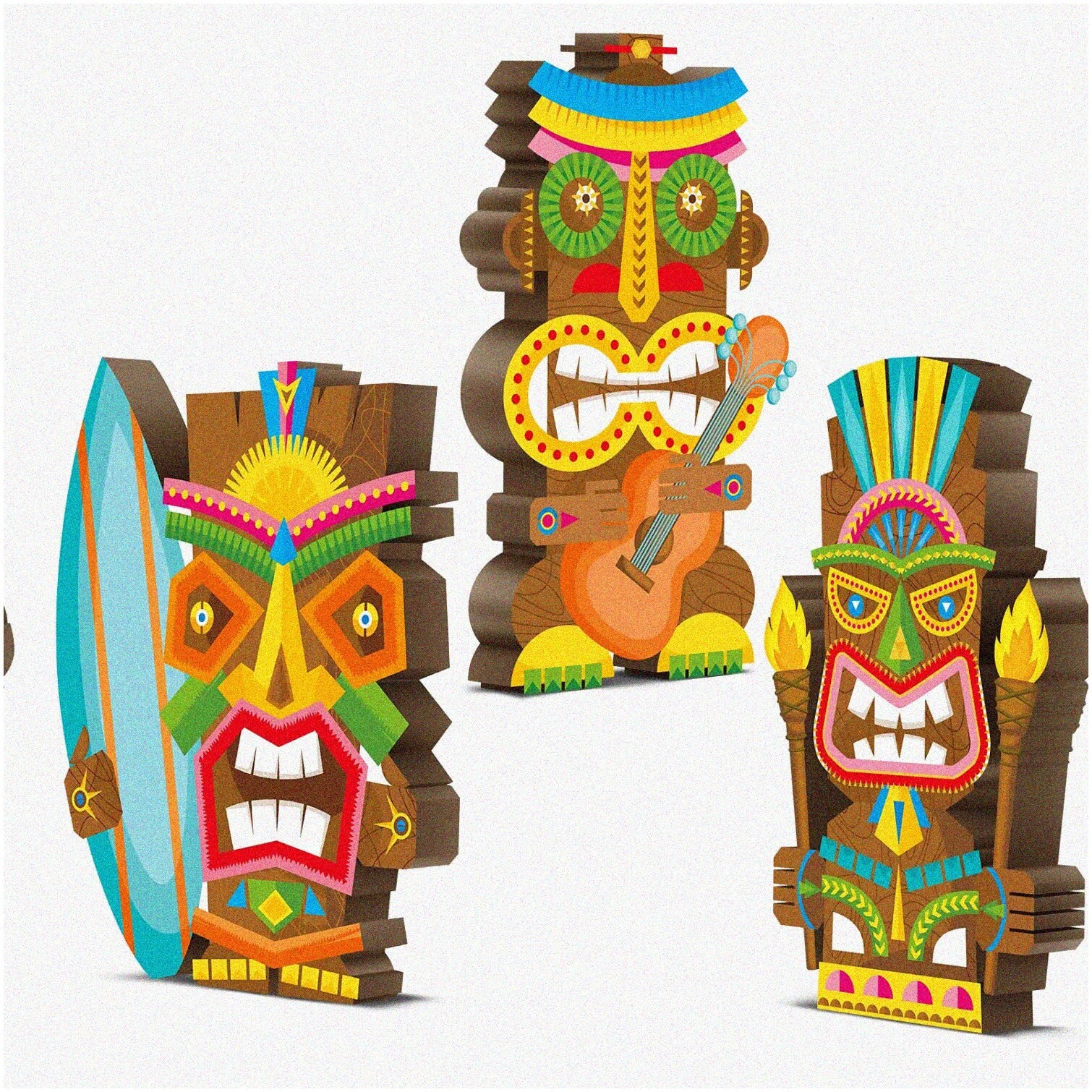 Colorful Wooden Signs for Tropical Luau Party