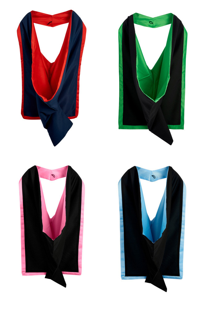 Graduation Full Shape Hood University Bachelors Masters Coloured Gown Accessory
