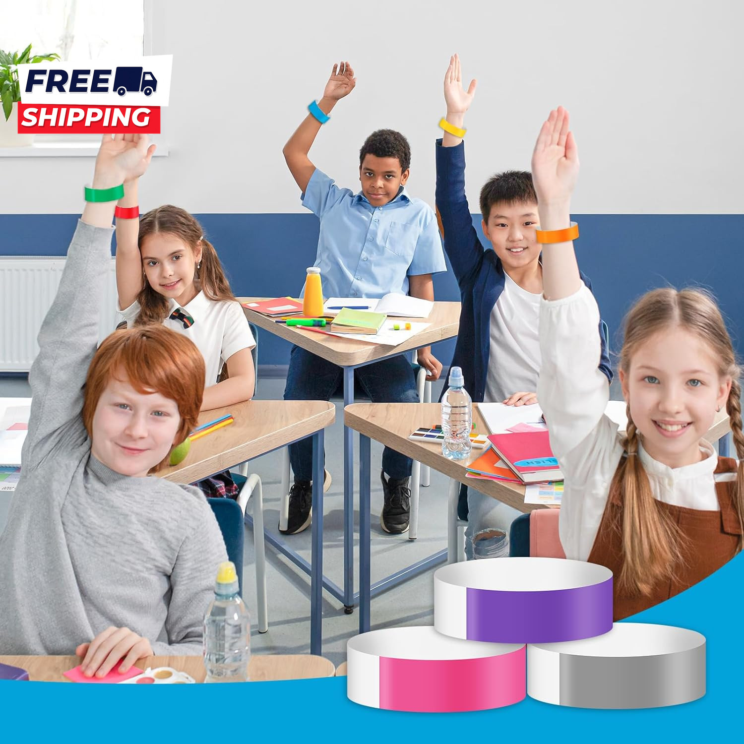 800 Pcs Paper Wristbands for Events Mixed Colored Waterproof Wrist Bands