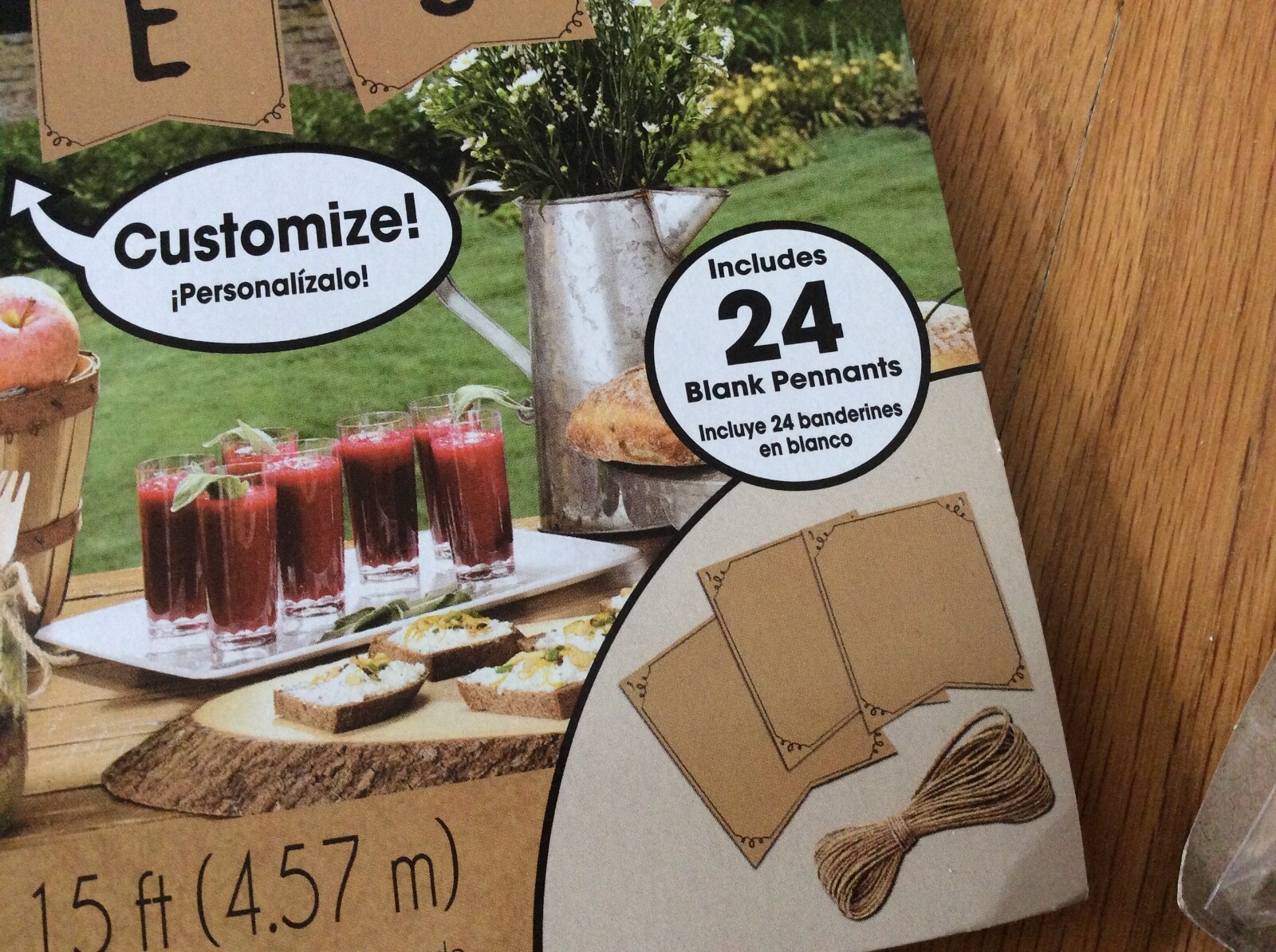 Kraft paper scrolled DIY party lot 15’ banner 25 tags twine 50 envelopes NEW