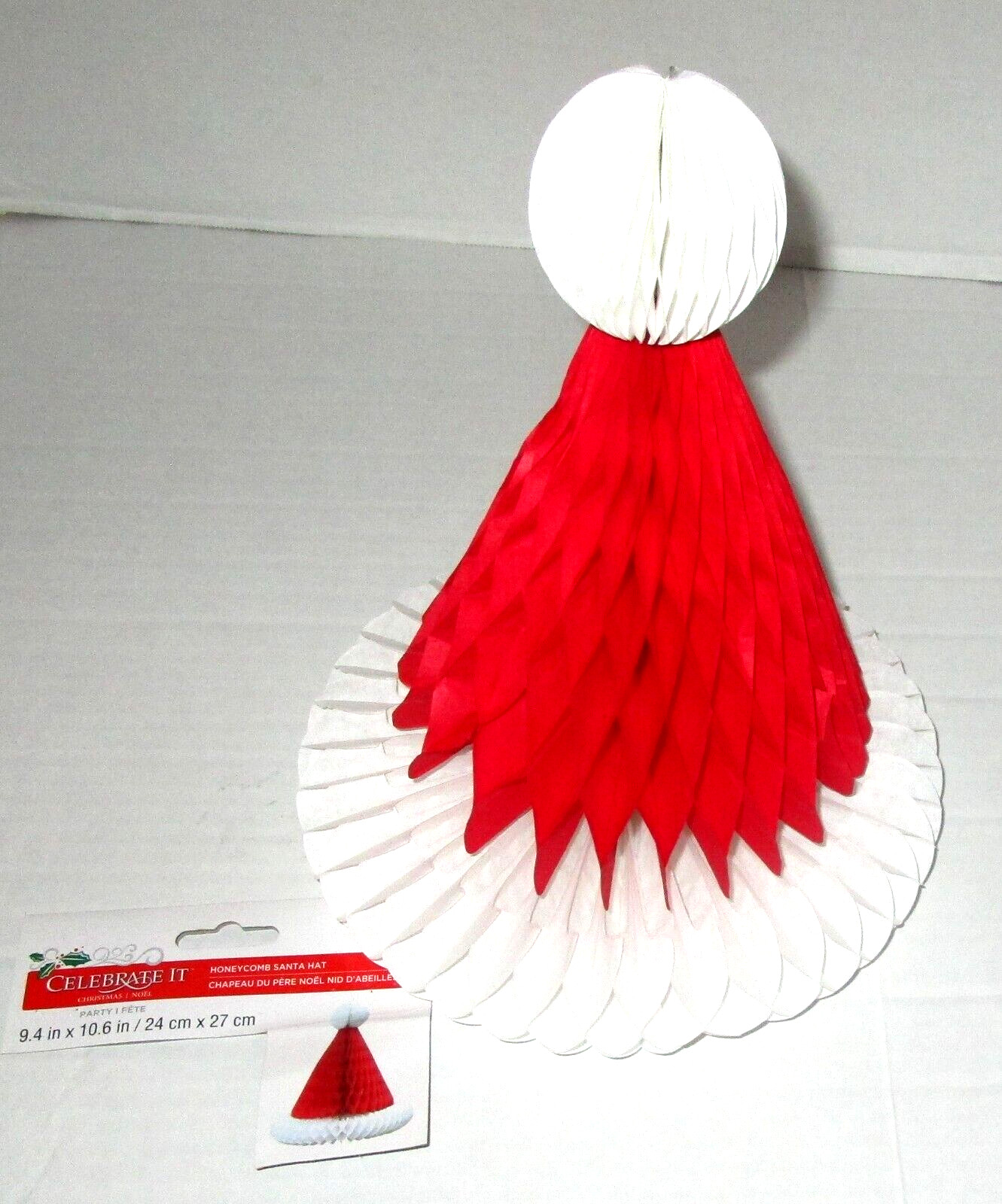 CELEBRATE-IT Christmas Honeycomb ~ SANTA HAT ~ 9.4″ x 10.6″