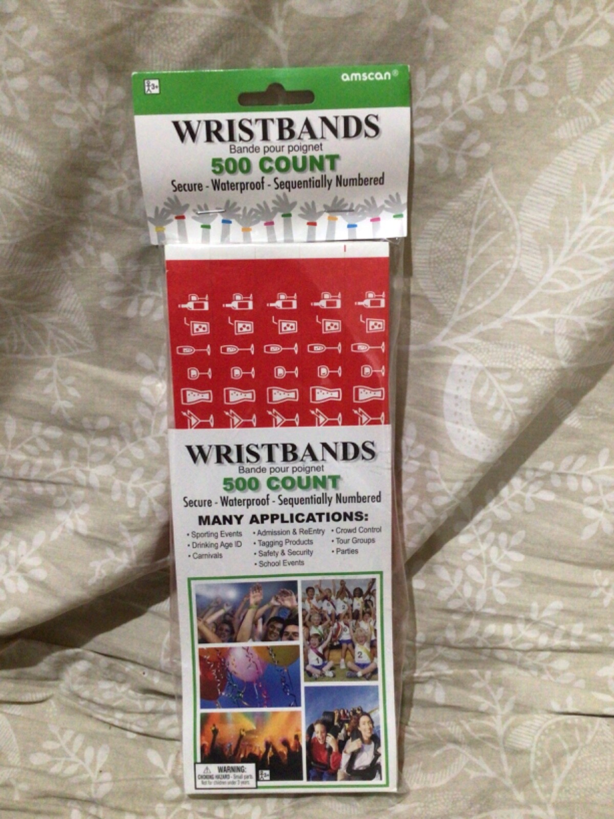 Drinking Age Verified Tyvek Wristbands Red 500 Count Parties Fundraiser Club Bar