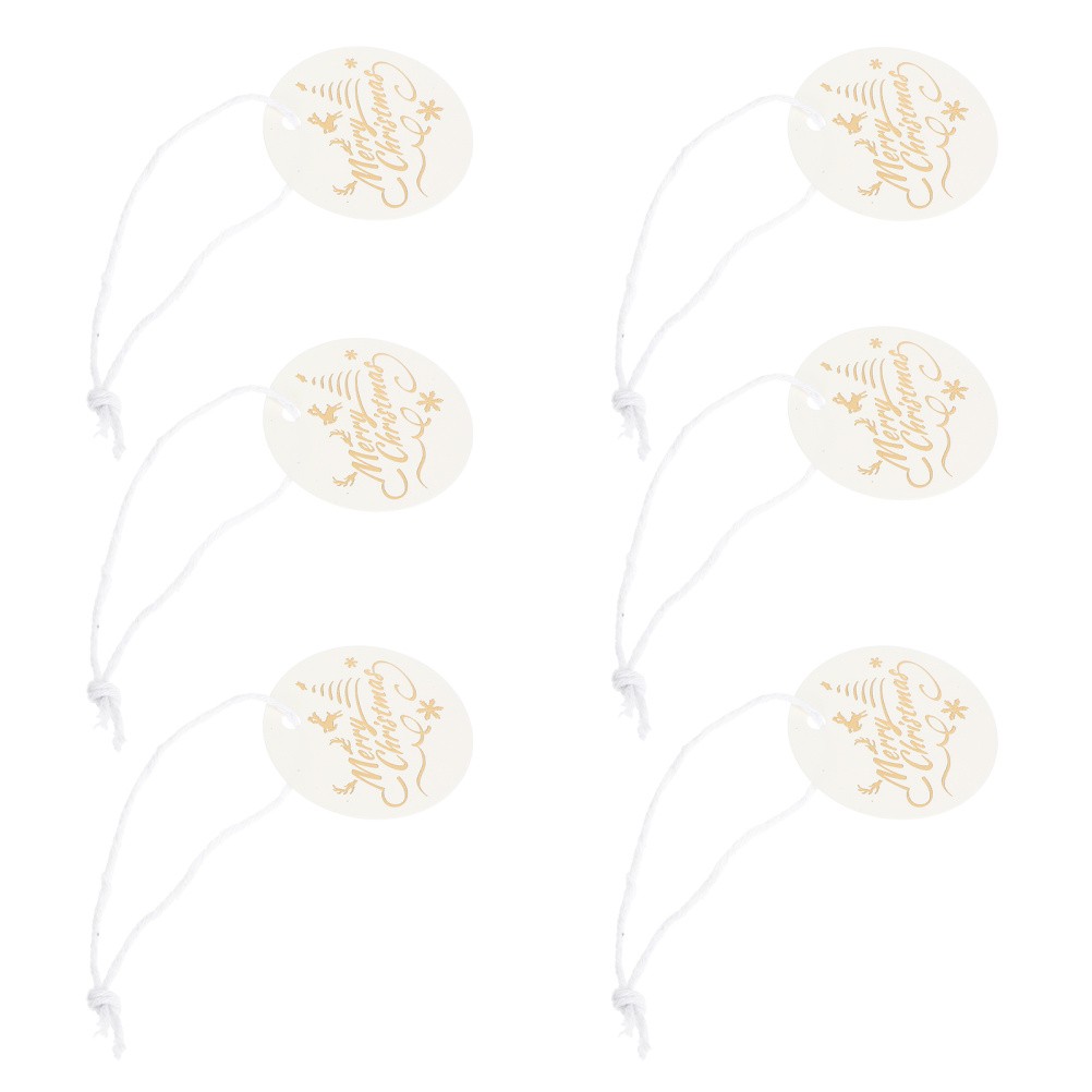 100Pcs White Paper Gift Tags for Christmas Durable Cardstock Hanging Decorations