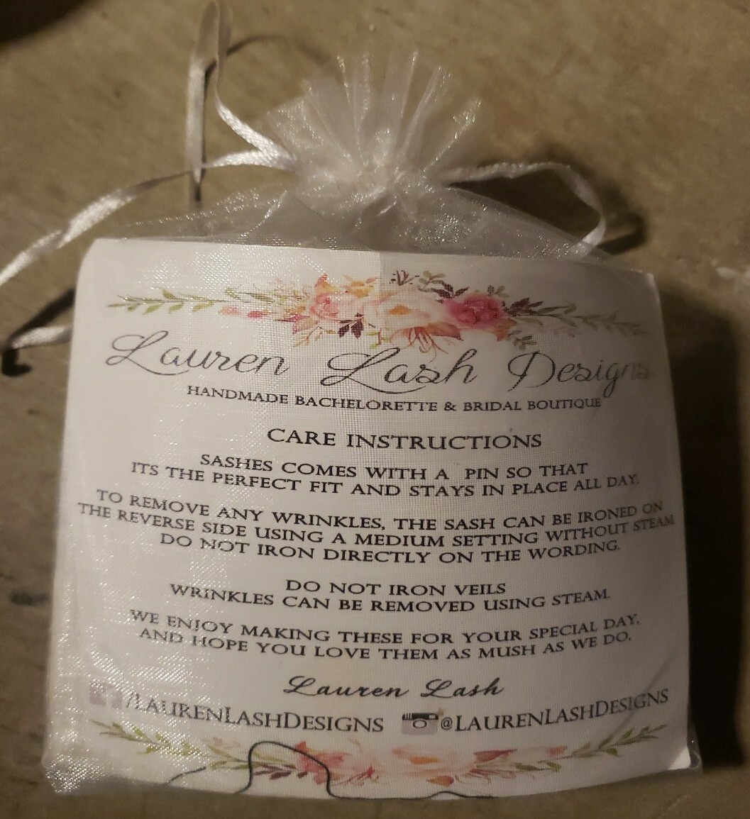 Lauren Lash Designs “Same Penis Forever” Black Lace Sash With Silver Heart Pin
