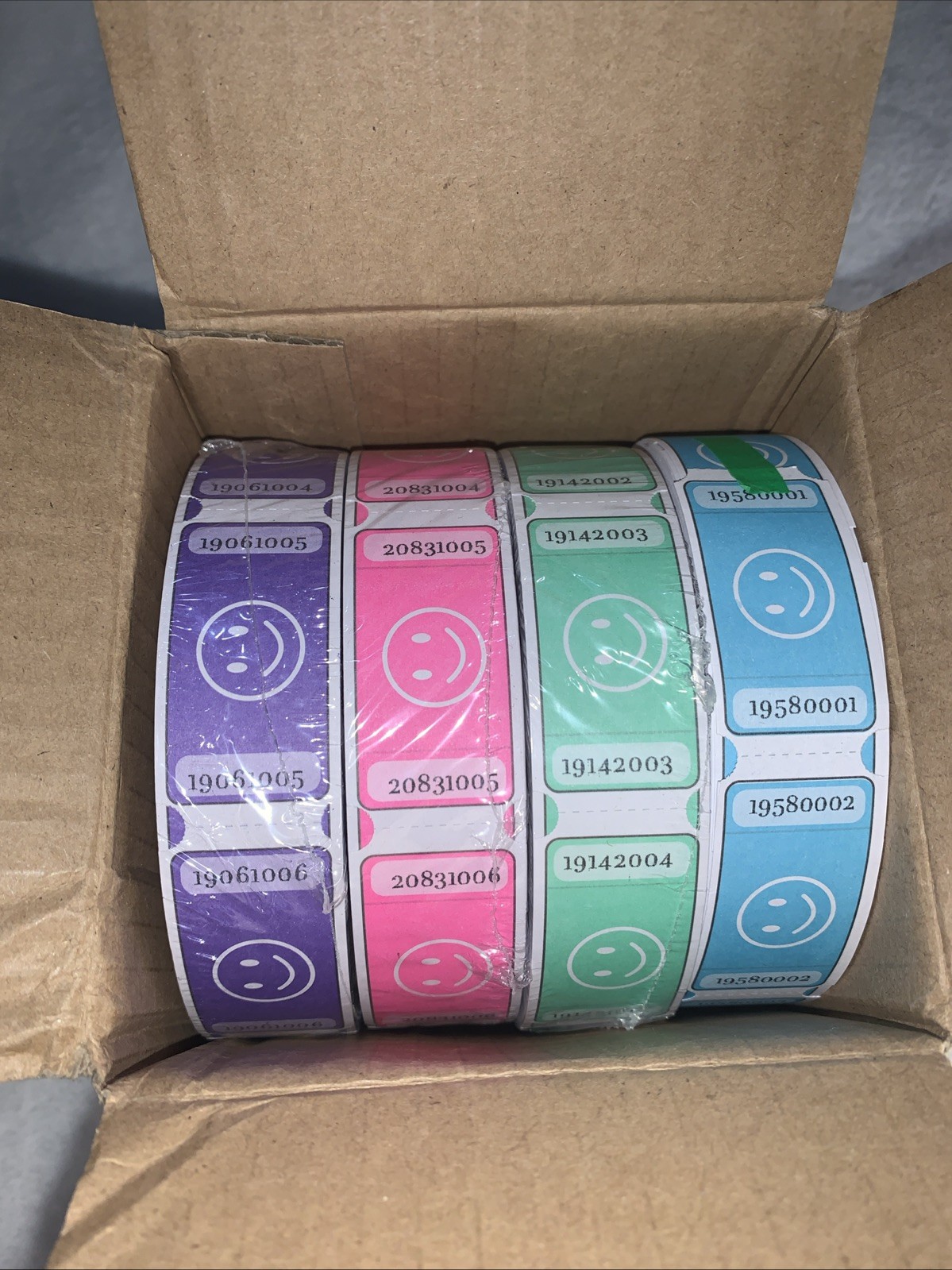 L Liked 4000 Assorted Raffle Tickets Each 1×2 Inch 1000/Roll Smile Face Pastel