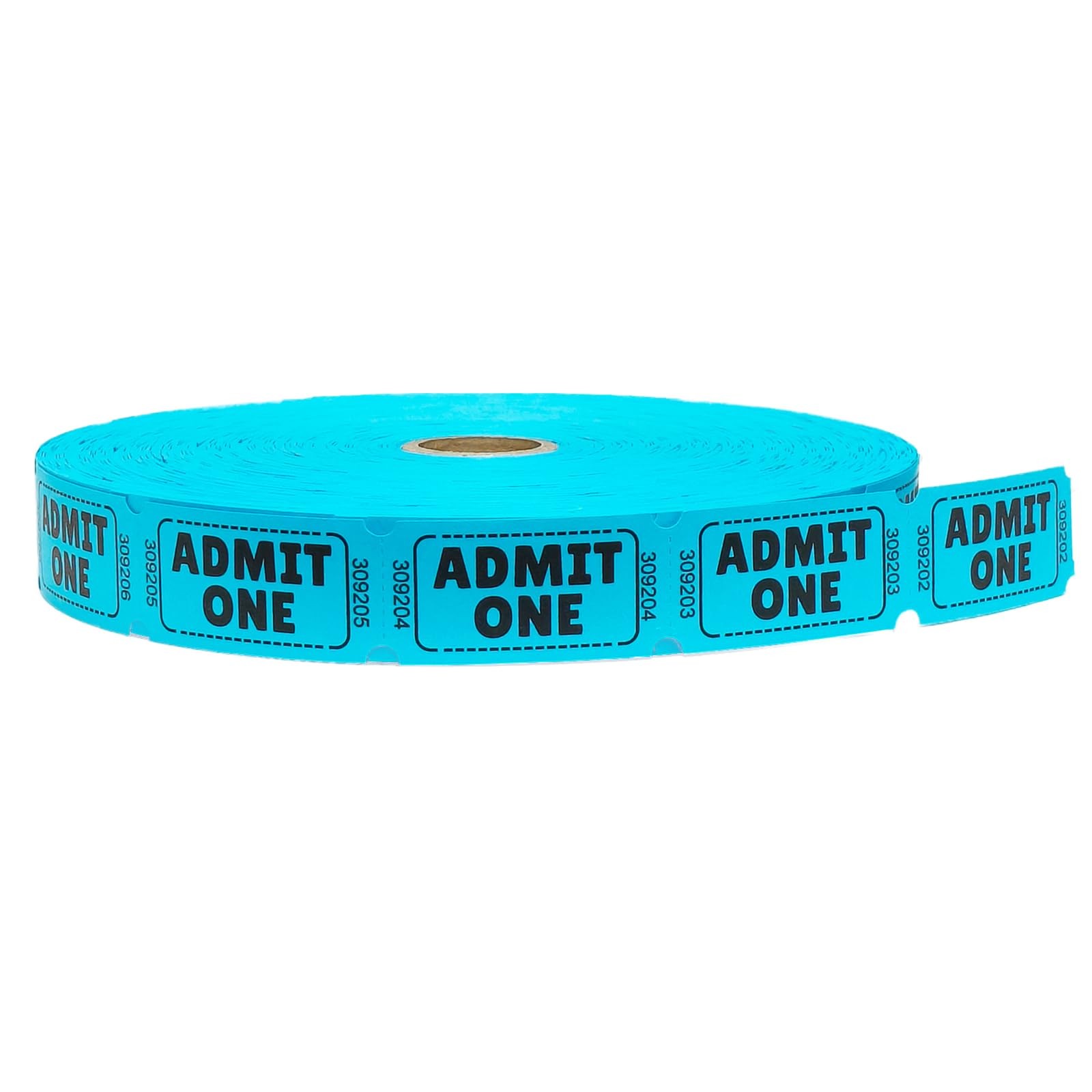 Admit One Raffle Tickets Single Roll Blue Consecutively Numbered 2200 Count