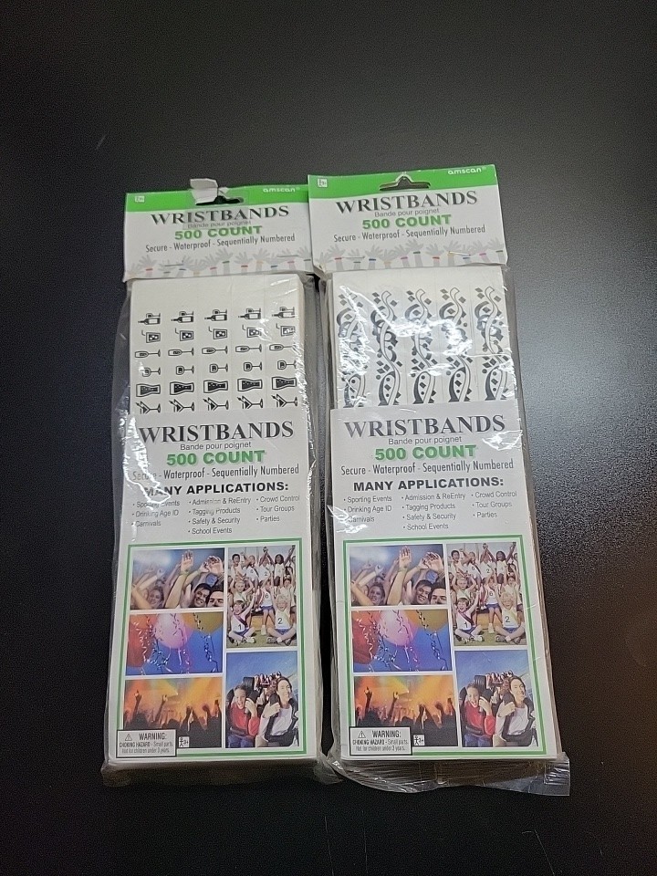 Amscan Wristbands Numbered Water Resistant 500 Count Party And Drinking Age Veri