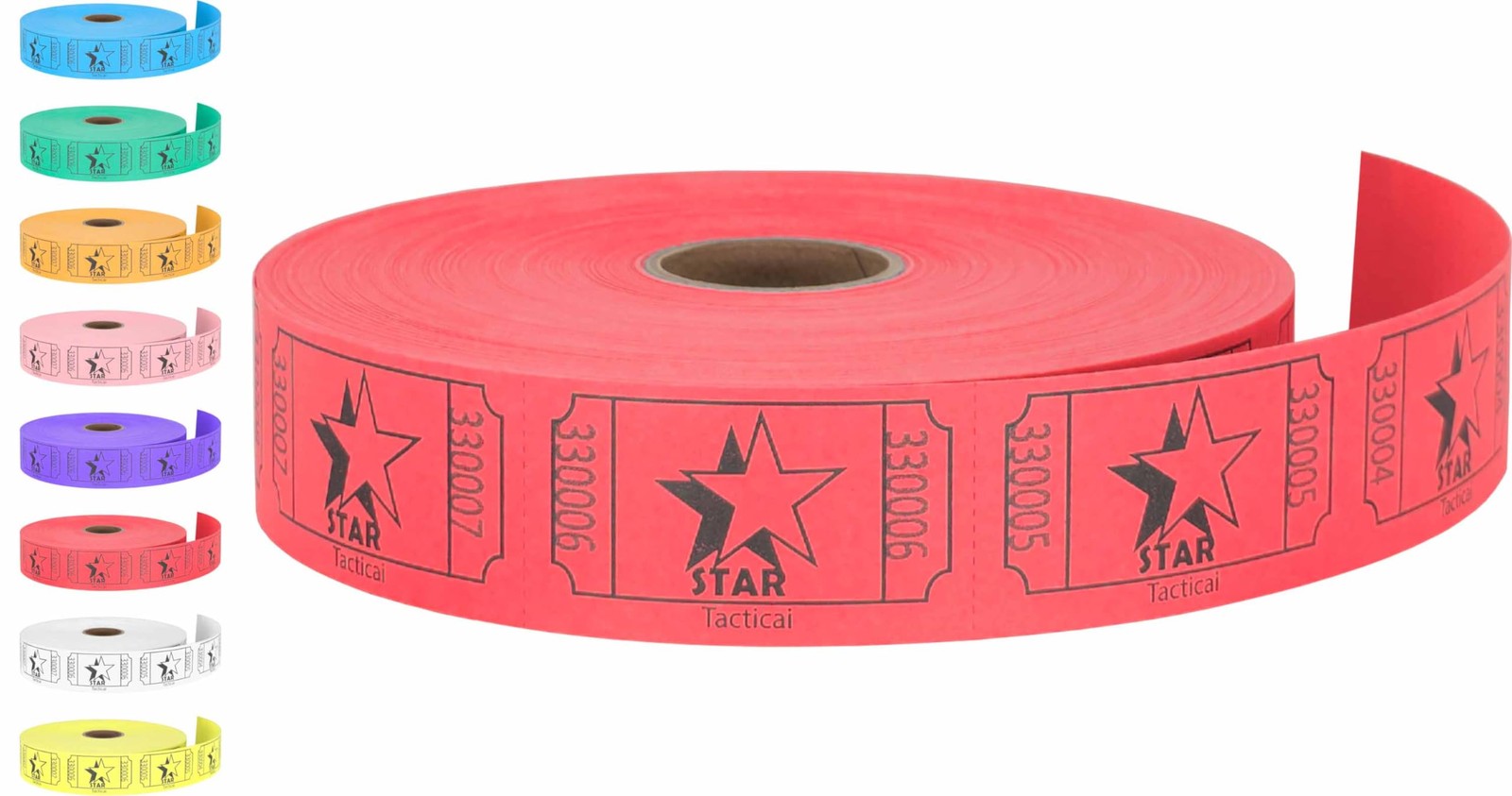 1000 Raffle Tickets, Star, Red 1 of 8 Colors, Single Roll, Ticket for Events,…