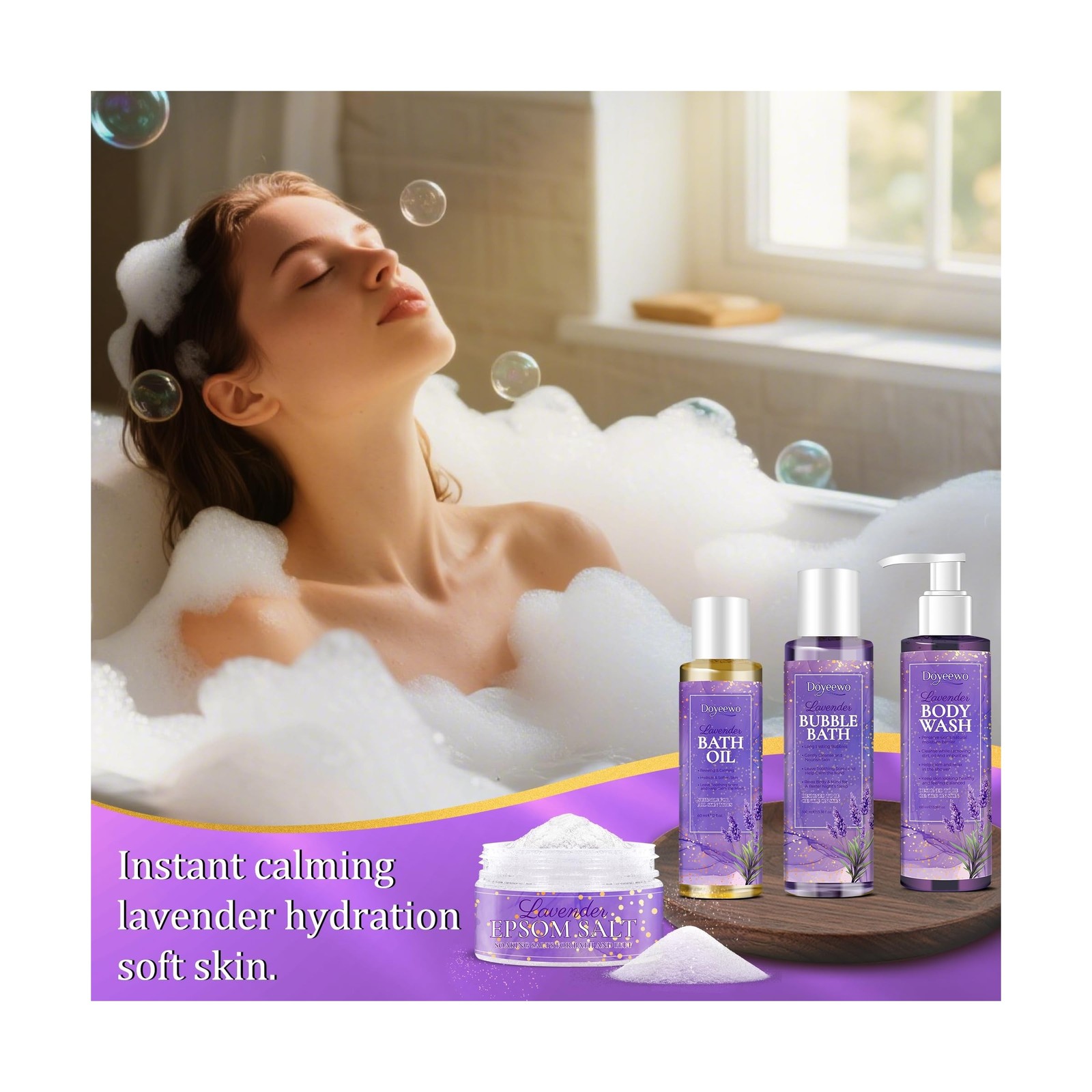 Spa Bath Body Care Wash Christmas Gifts Baskets for Women,7Pcs Relaxation Cal…