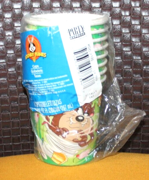 NEW IN PACKAGE LOONEY TUNES TAZ CHOMP 8- CUPS PARTY SUPPLIES