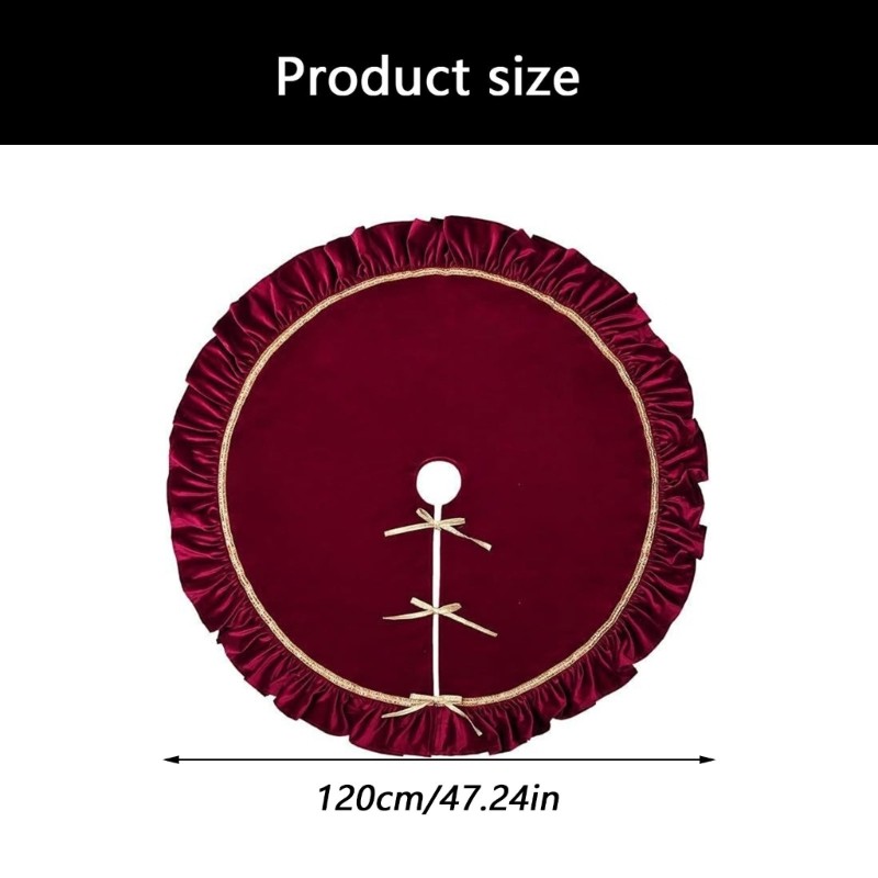 Christmas Tree Skirt 120cm/47inch Soft Cover for Indoor Display Use