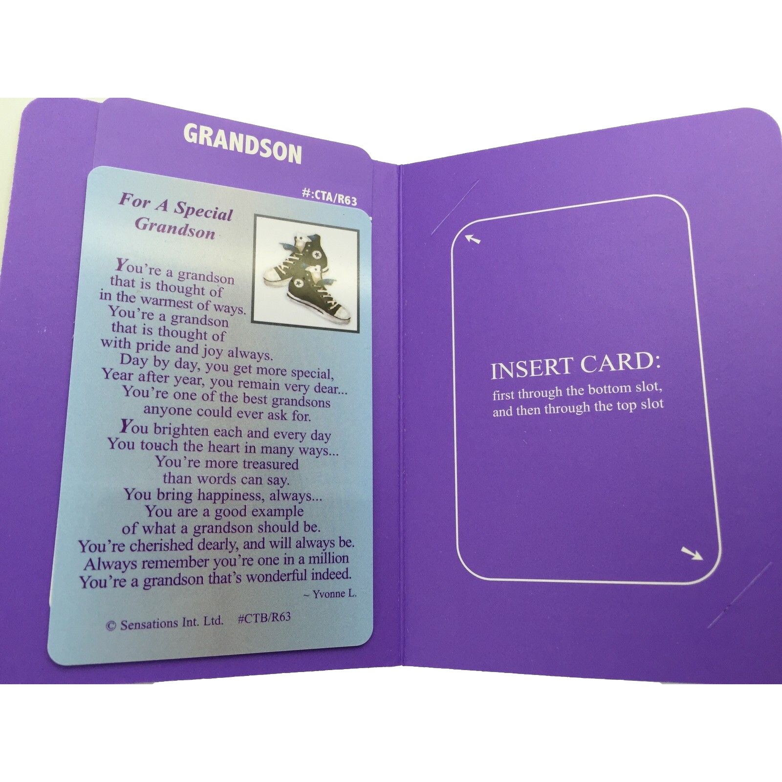 For A Special Grandson Sentimental Keepsake Wallet / Purse Card…