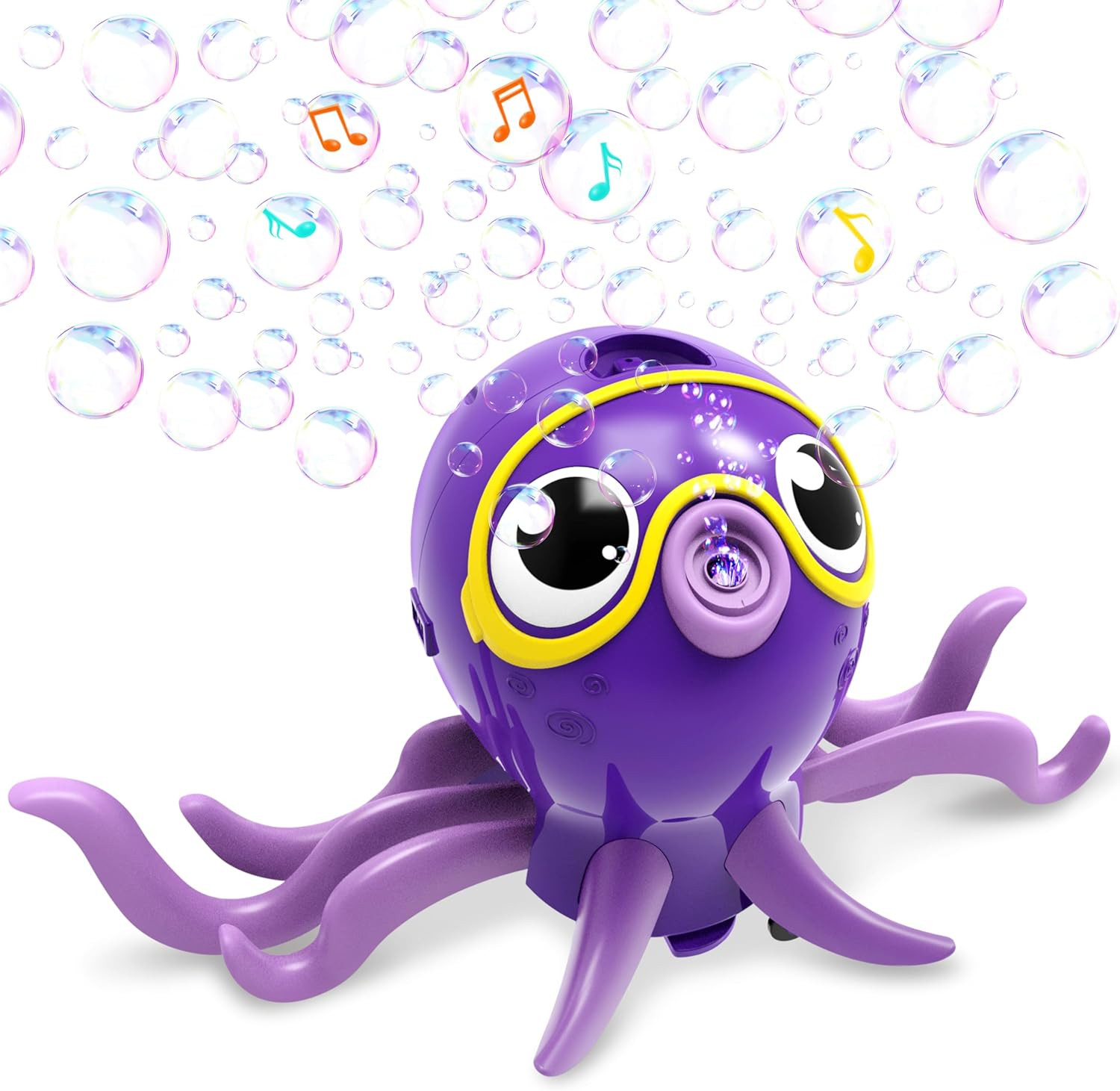Dancing Octopus Bubble Machine 360° Auto-Avoid Toy with Solution for Kids Party!