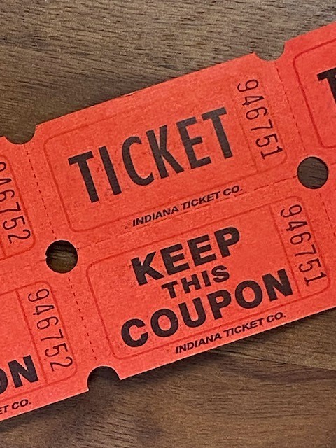 Vintage raffle tickets for crafts and junk journals (25 double tickets)