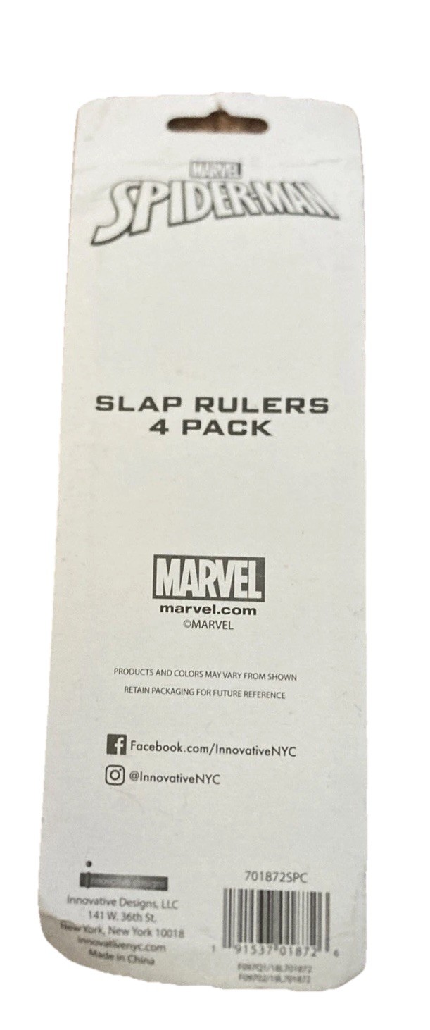Marvel Spider-Man 4 Pack Slap Rulers & Disney Scribblers Bubble And Chalk—New