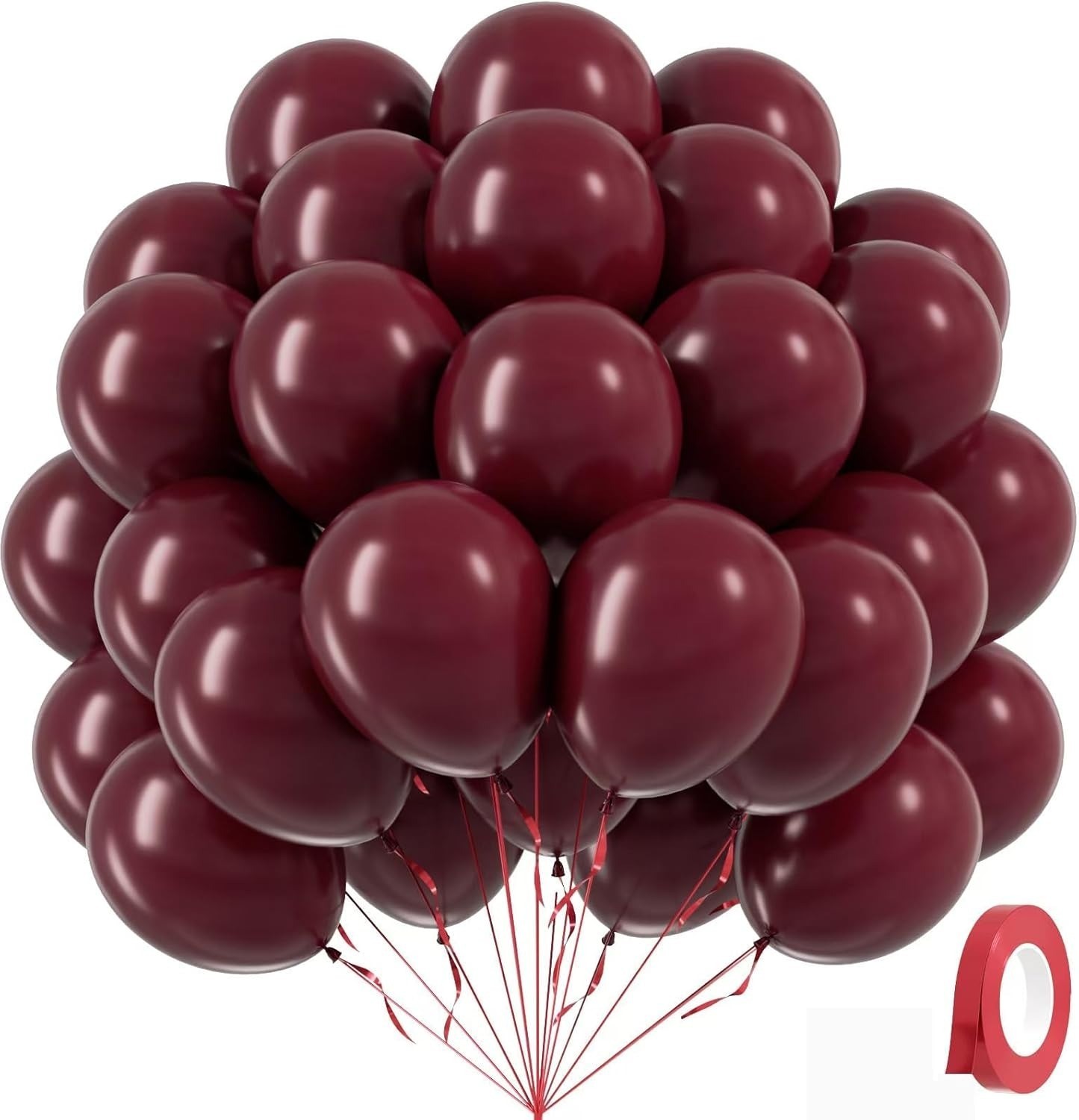 50PCS Burgundy Balloons 12 Inch Maroon Party Balloons for Birthday Wedding Free