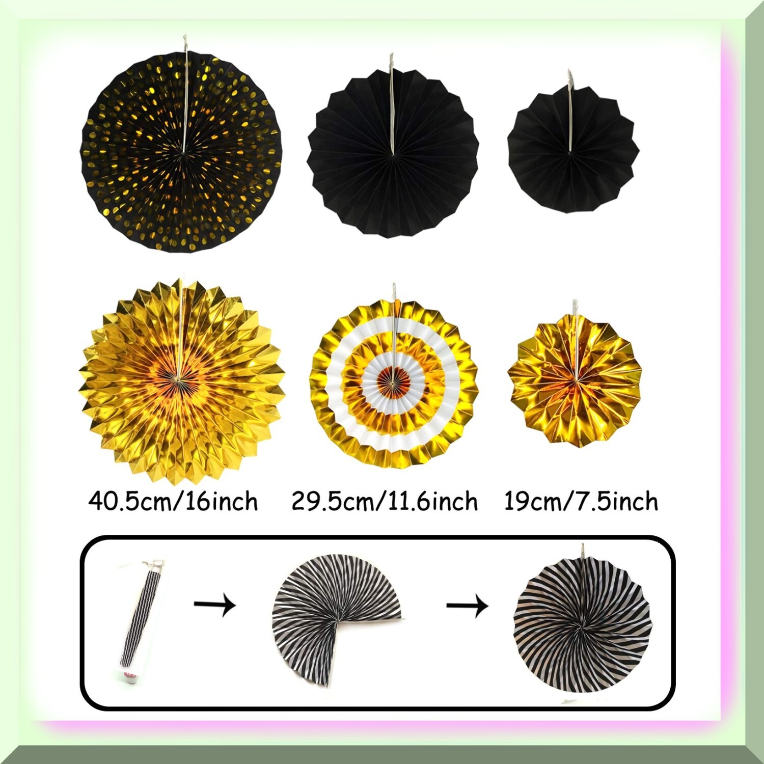 Party Decor Kit with Balloons Fans and Pompoms