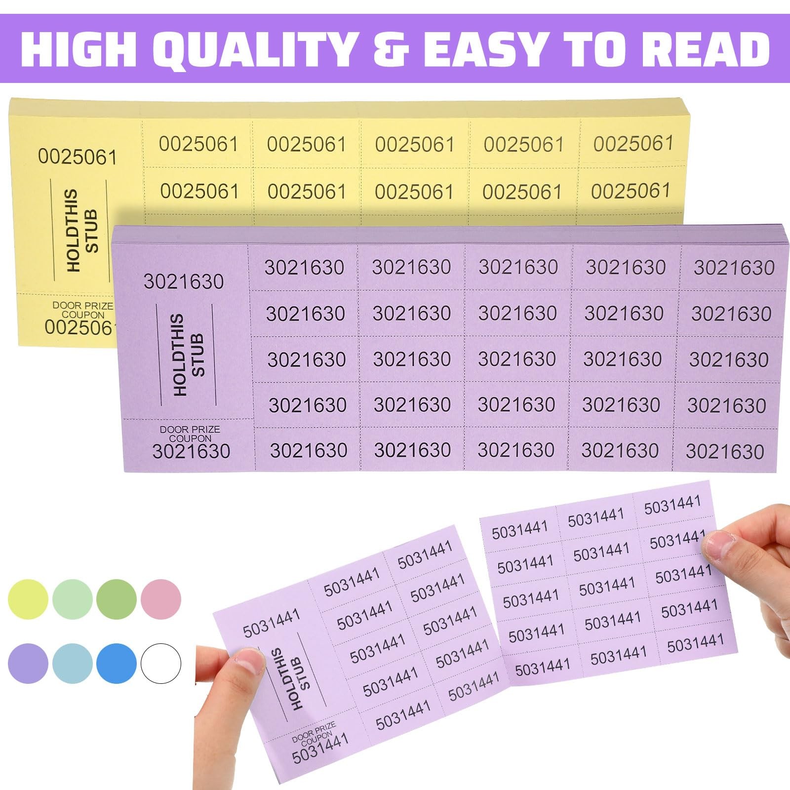 Kosiz 504 Sheets 25 Bid Raffle Ticket with Different Numbers Per Sheet Tickets f