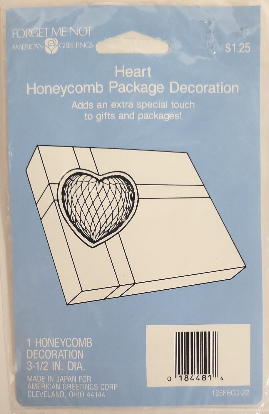 2 Pc American Greetings Honeycomb Heart Package Decoration Pink White 3.5 Inch