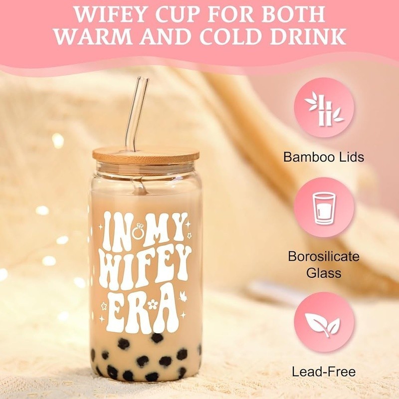 Bridal Shower Gift Iced Coffee Cup In My Wife Era Bachelorette Party Favor New