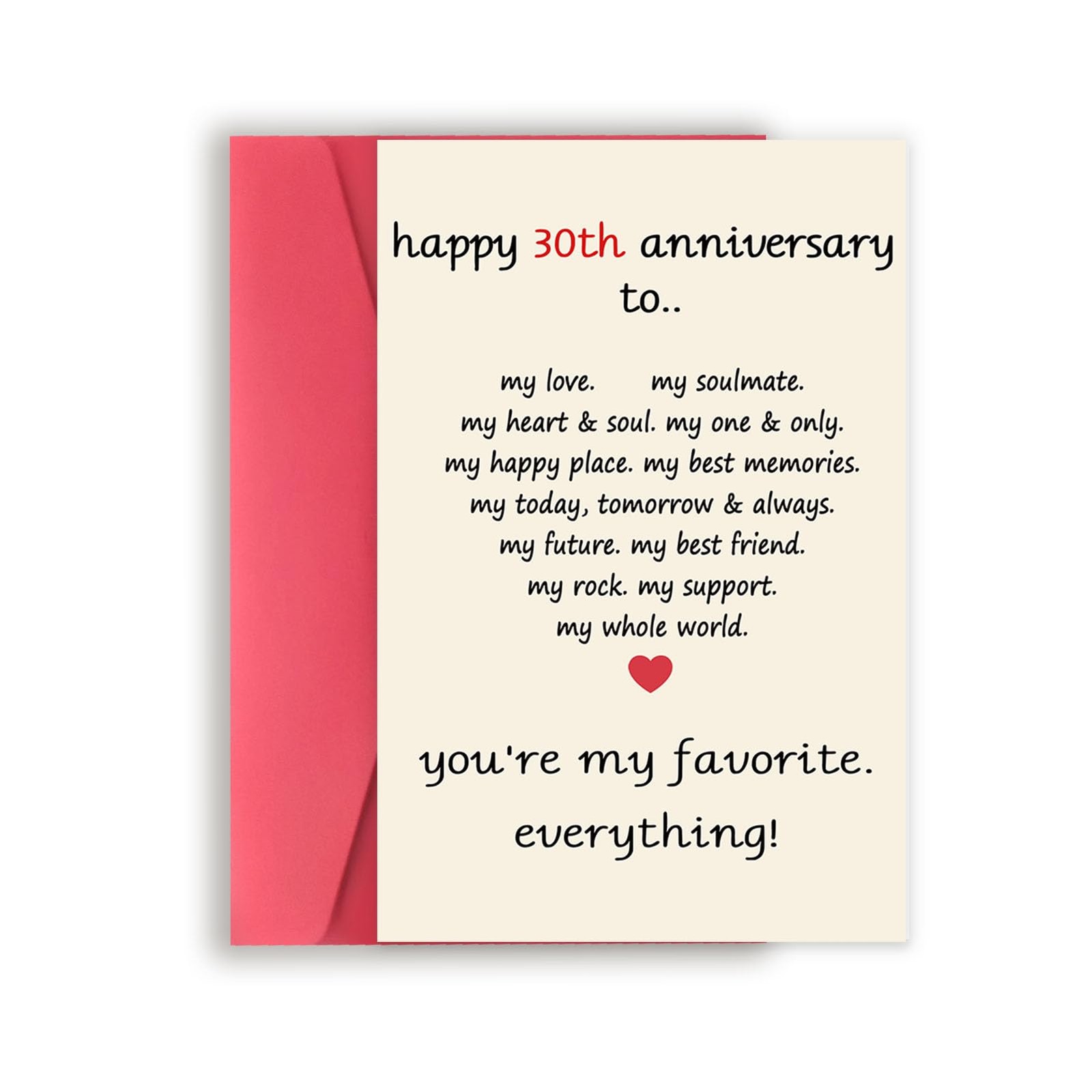 Asmallgf Sweet 30th Wedding Anniversary Card, Pearl Gift 8 x 5.3 inches,