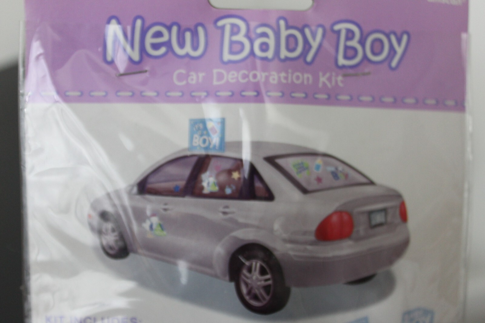 NEW BABY BOY CAR DECORATION KIT Newborn Birth Party Celebration Auto Window