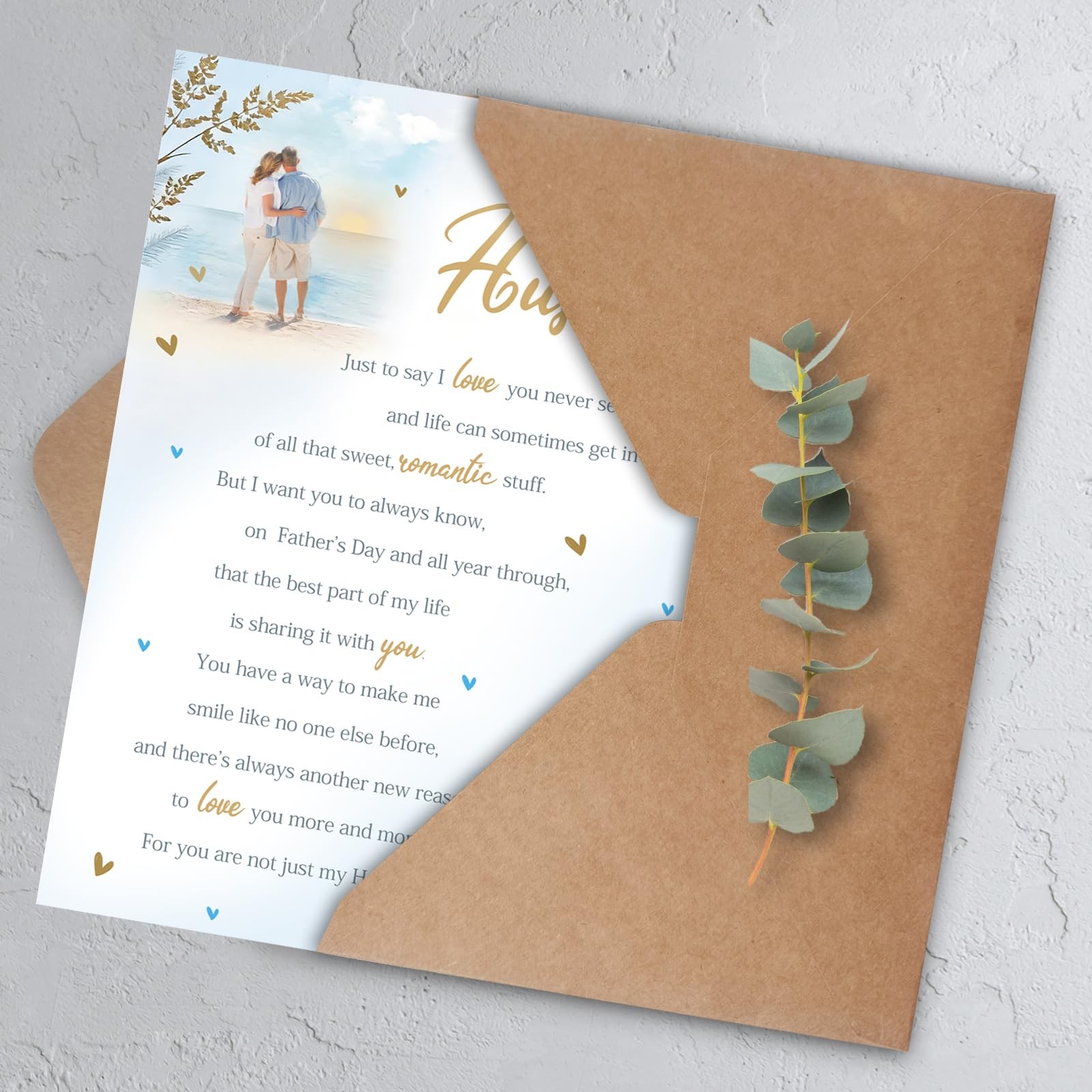 HEJOYN Father’s Day Card for Husband, Fathers 7×5 inches, QQ-299