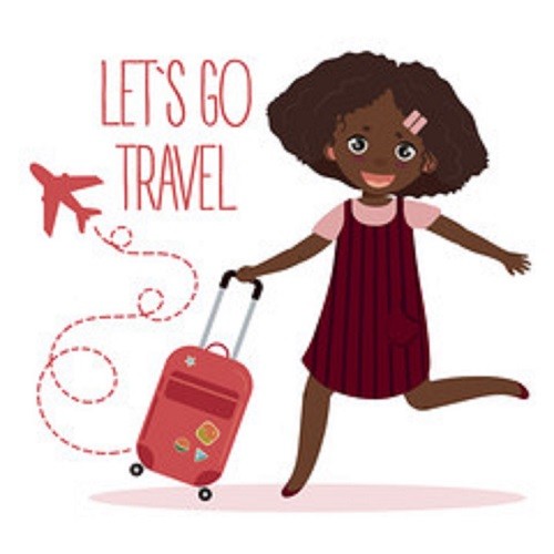 15 African American Female Travel stickers for planners and scrapbooking