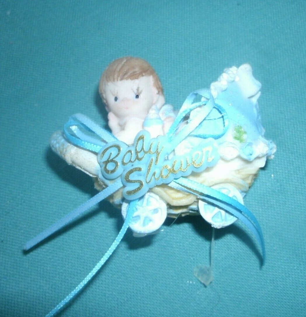 ADORABLE BABY in BLUE BUGGY’ NICE CAKE DECORATION NEW
