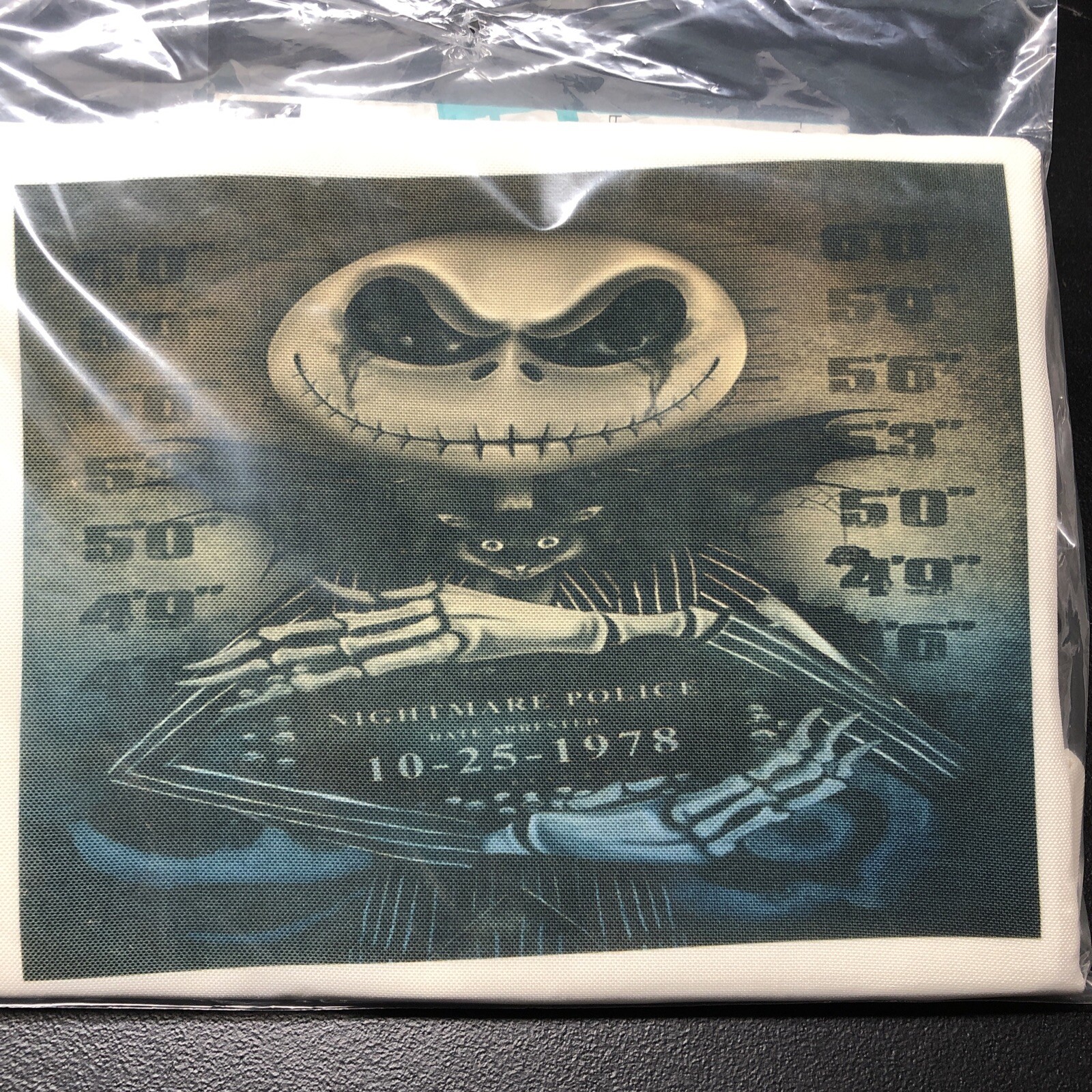 Canvas Tote Bag Halloween Candy Sack “Jack Skellington Nightmare Police”