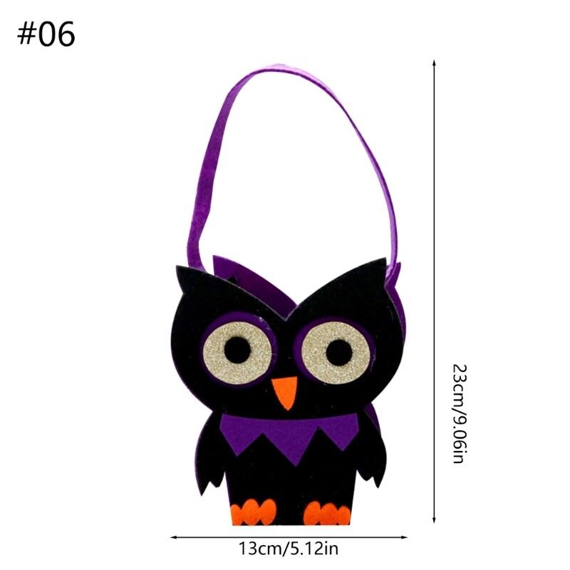 Halloween Candy Bucket Cartoon Witch Pumpkin Trick or Treat Goodie Bag Handbag