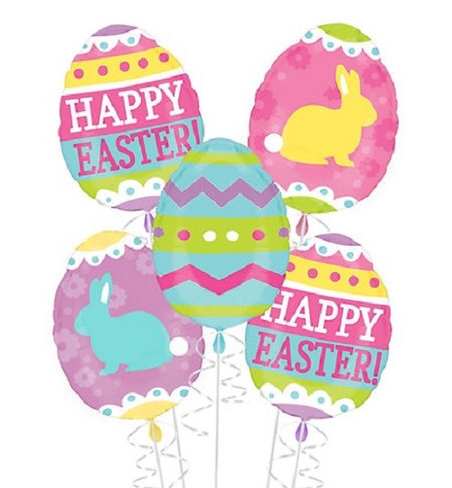 Easter Egg Foil Balloon Bouquet 6 Pieces