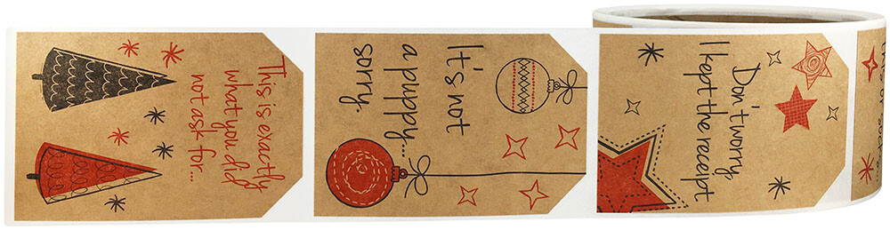 Natural Kraft Sarcastic Funny Christmas Gift Tags | 2 x 3″ Inch | 100 on a Roll