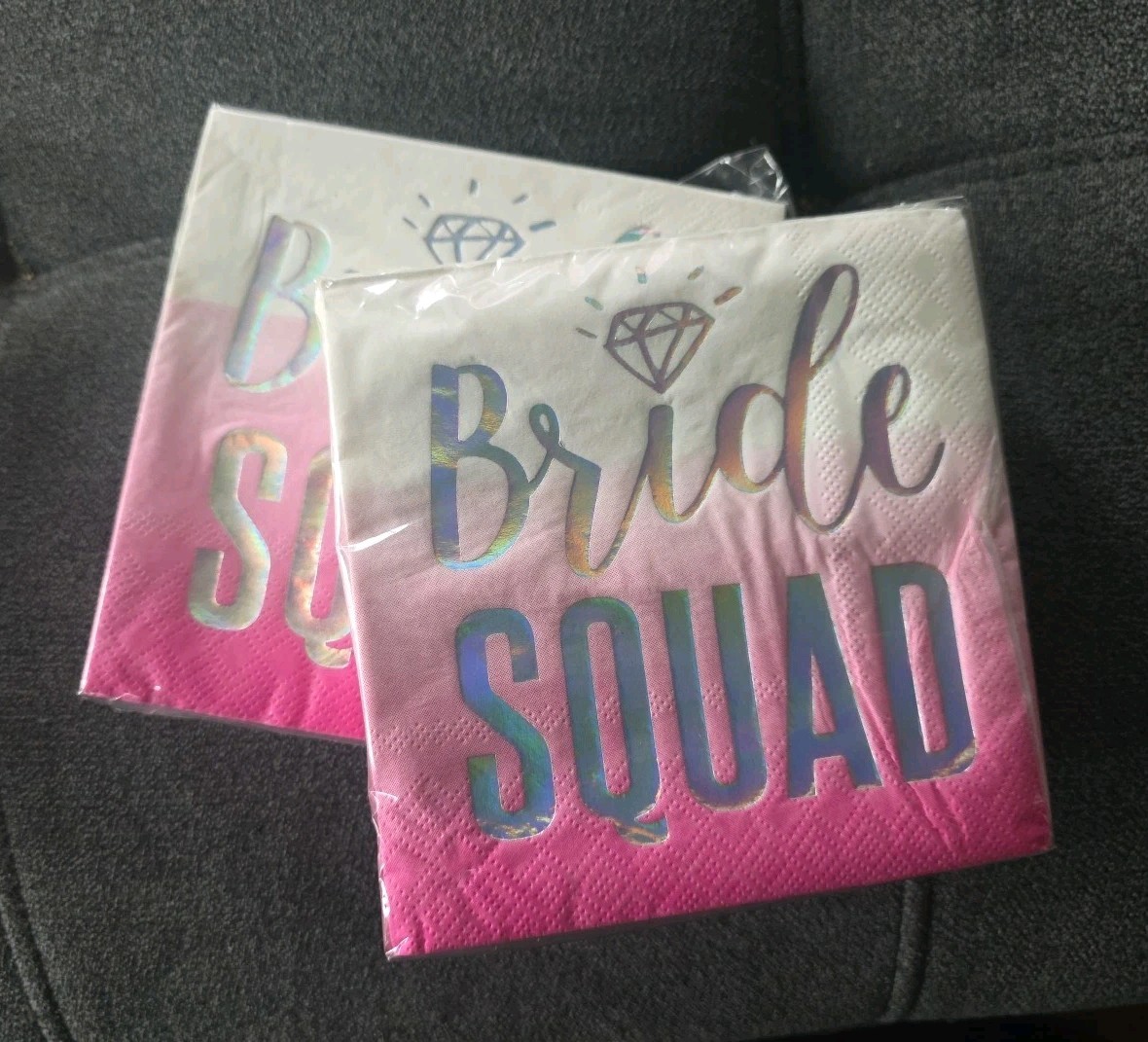 Bride Squad Pink Foil Disposable Napkins Bridal Shower 60 Total