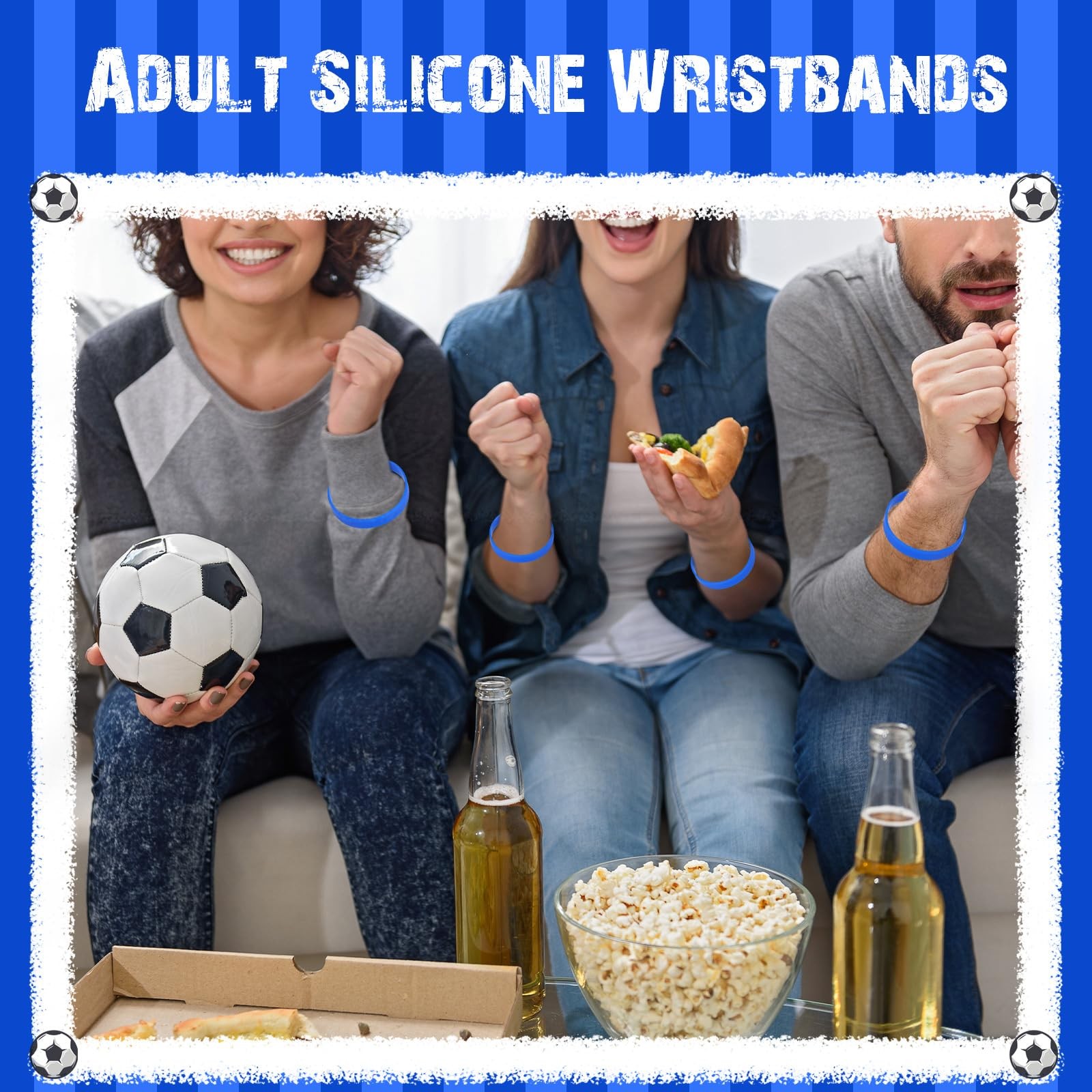 100 Pcs Solid Color Rubber Wristbands Rubber Bracelets Silicone Wristbands Sp…
