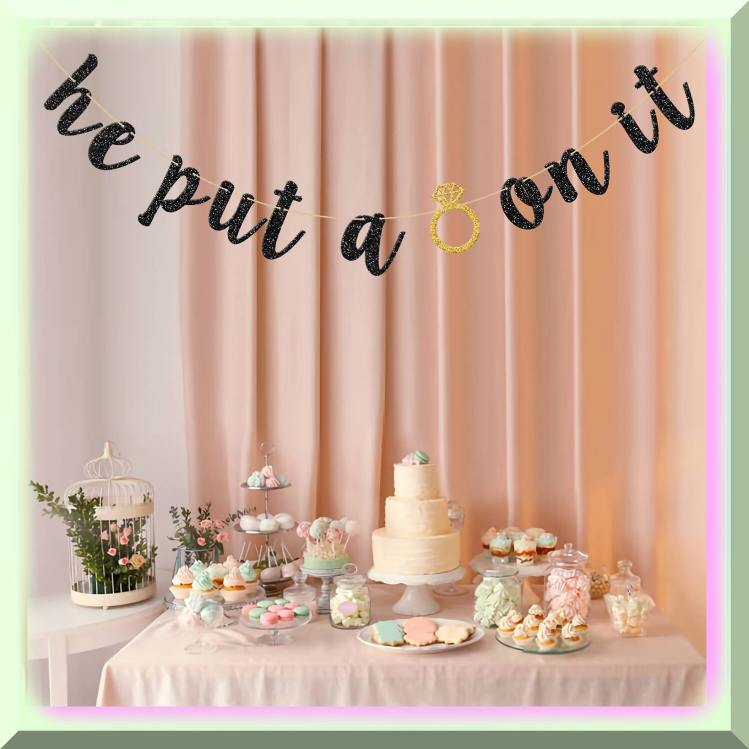Sparkling Celebration Engagement Party Banner