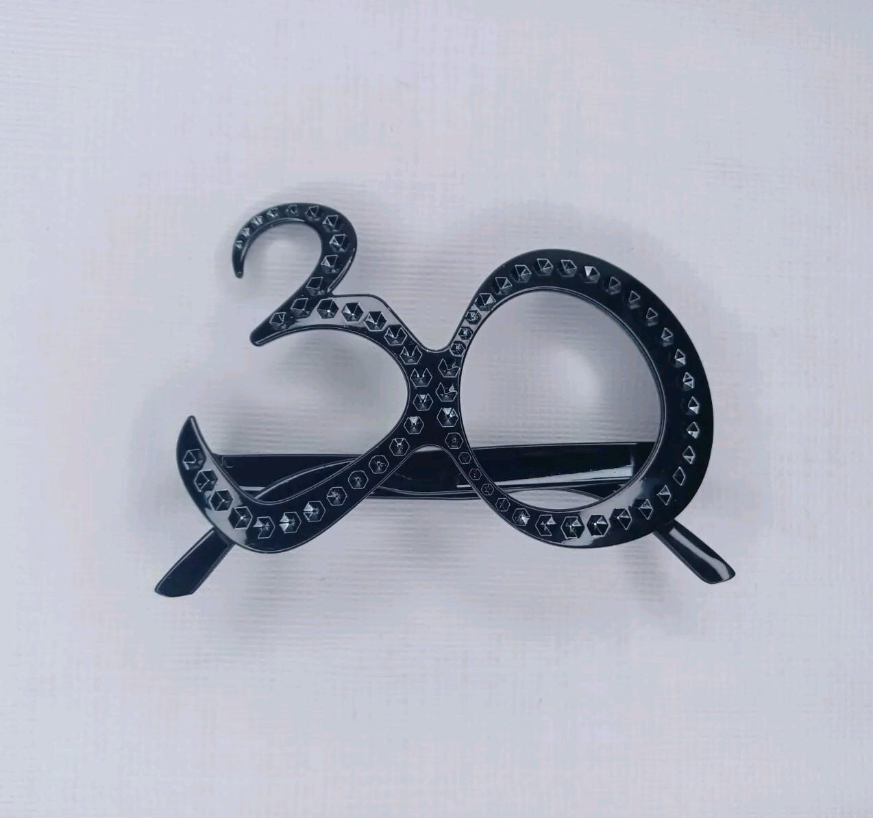 30th Birthday Novelty Number 30 Glasses Black Plastic