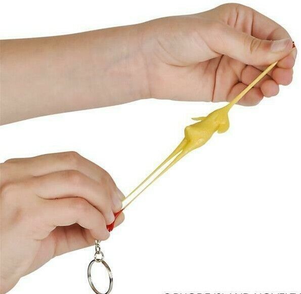 12 TOTAL 3″ Rubber Stretch Rubber Chicken Key Chain – Gag Gift Joke (1 dozen)