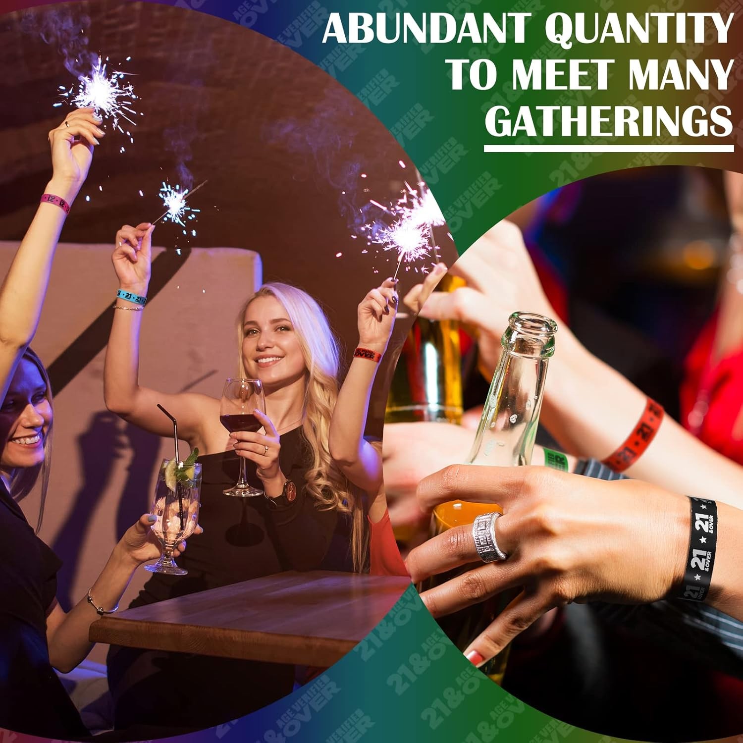 1200 Pcs over 21 Wristbands Paper Events Wristbands Colored Event Wristbands Wat