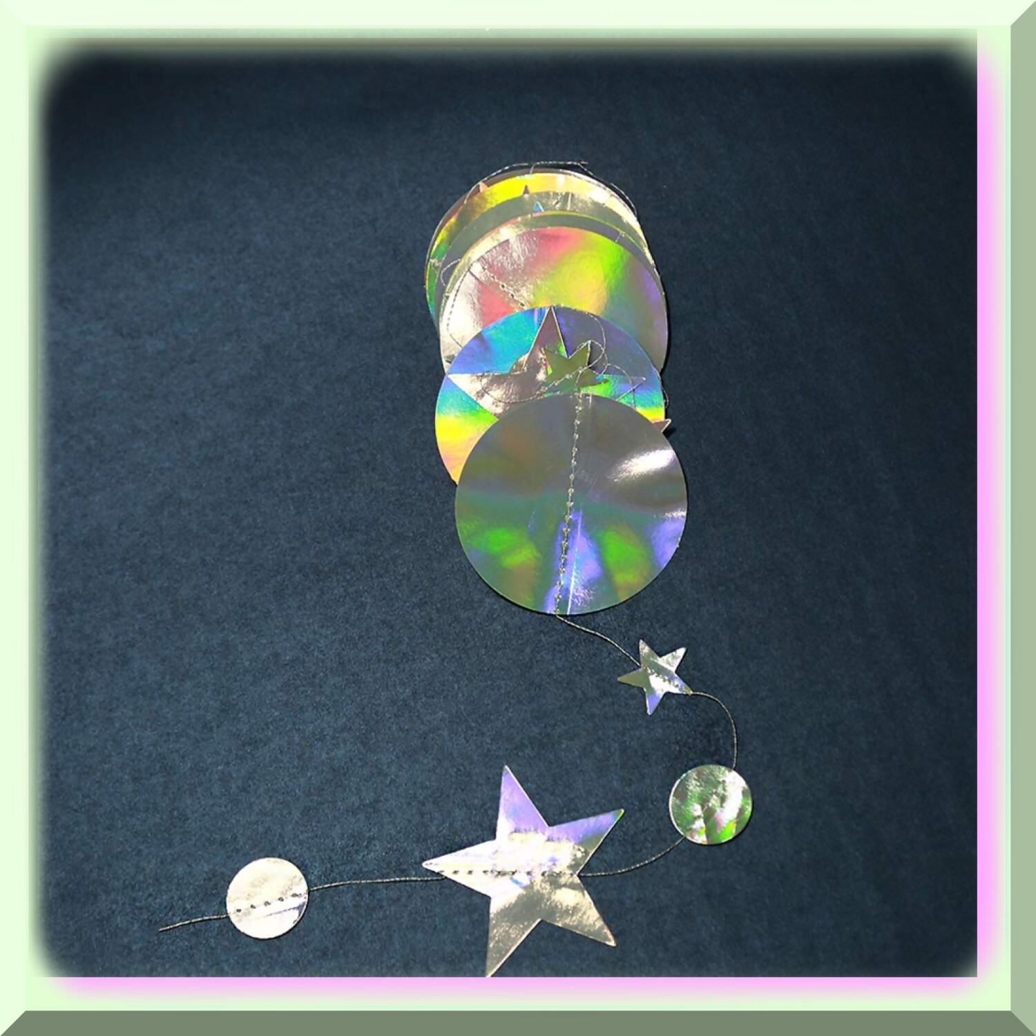 Iridescent Star and Circle Garland Set 39ft