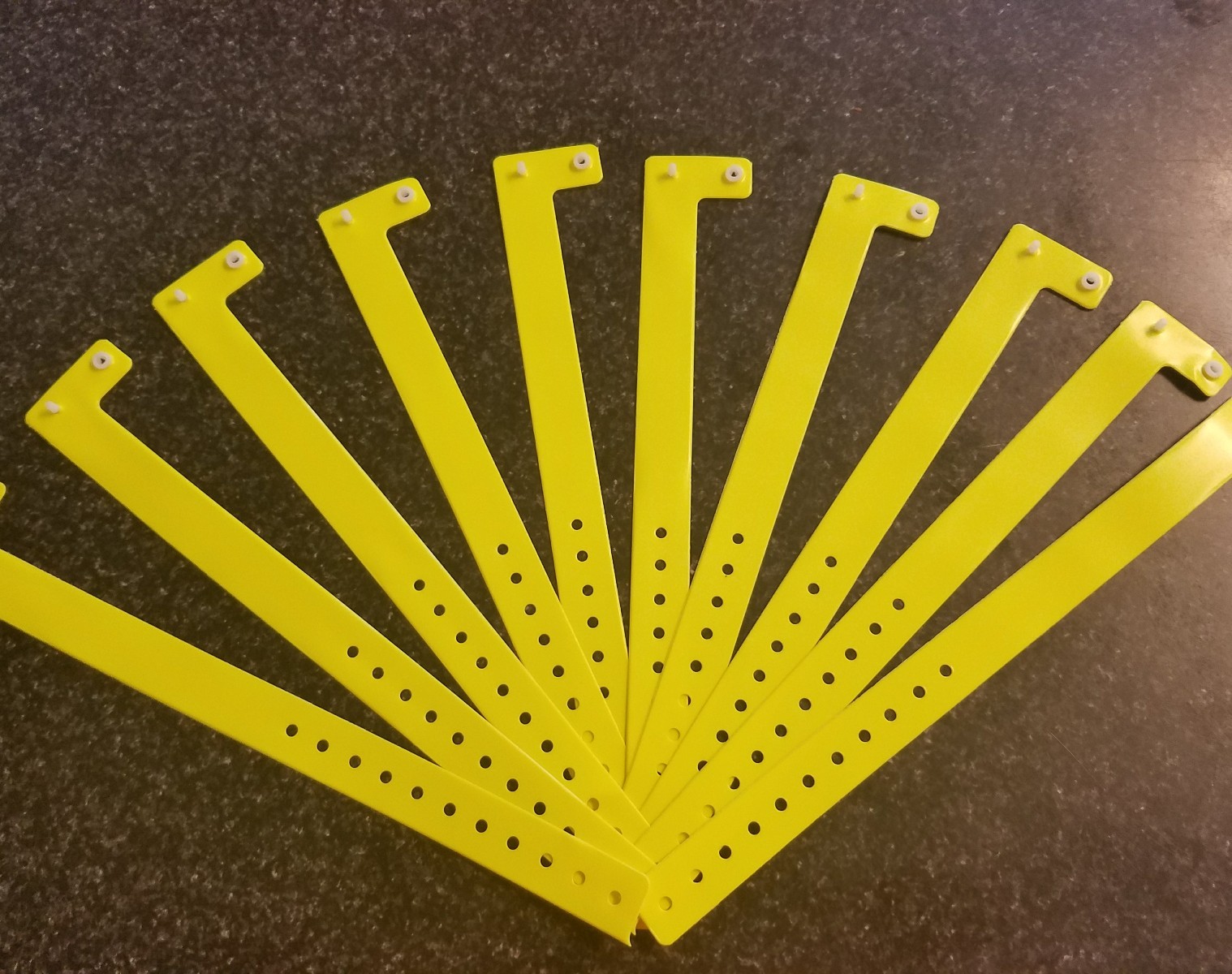 25 3/4″ NEON YELLOW PLASTIC/ VINYL WRISTBANDS, WRISTBANDS FOR EVENTS,
