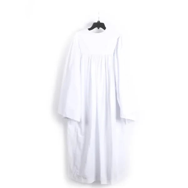 Large Christening Baptismal Gown/Robe White Baptism Robe Zippered Poly/Cotton
